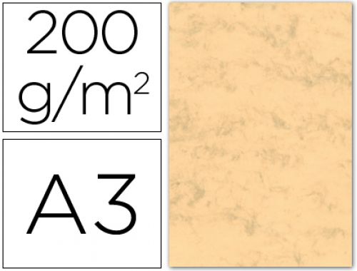 Cartolina marmoreada 200 gr pack 100 folhas din a3 ocre , Michel , 35085 , 8422924502149